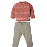 NEW SEASON MAC ilusion Boys Rust Knitted Jumper & Trousers - 6 Months