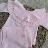 Baby Girls Pink Louvre Knitted Jam Set