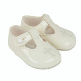 Baypods Unisex Ivory Christening Soft Sole Patent Shoe