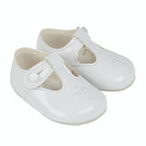 Baypods Unisex White Christening Soft Sole Patent Shoe