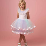 Girls Pastel Rainbow Tulle Dress