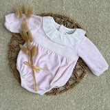 Baby Girl’s Evie Pink Smocked Romper