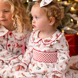 PRE ORDER Baby Girl's Smocked Nutcracker Christmas Sleepsuit