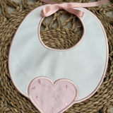 Baby Girls Pink Love Heart Bib