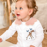 Baby Girls Bambi Handmade Baby grow and Bib