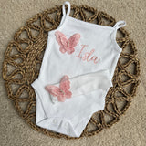 Baby Girls Personalised Butterfly Vest & Headband