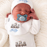 Unisex Baby Personalised 4 Piece with bears