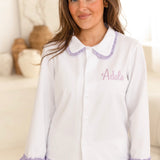 Personalised Lilac Petite Frill Mummy Pyjama Set – Matching Mummy & Me Long Sleeve PJs