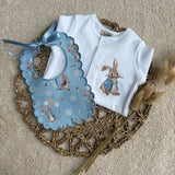 Boys Peter Rabbit Handmade Sleepsuit And Bib