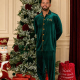 PRE-ORDER The Mayfair Collection Emerald Edition – Personalised Men’s Luxury Velvet Christmas Pyjamas