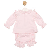 Girls Pink Mintini Scalloped Top with Collar & Matching Bloomers