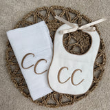 Baby unisex Personalised Bib & Muslin Set