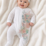 Baby Girls Luxe Flower Baby Grow and headband
