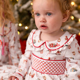PRE ORDER Baby Girl's Smocked Nutcracker Christmas Sleepsuit