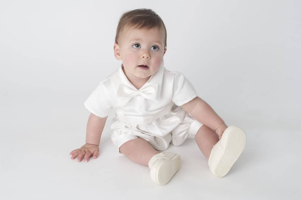 CHRISTENING Boys Vivaki Outfit With Coat And Dicky Bow Ivory