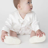 CHRISTENING Boys Vivaki Outfit With Coat And Dicky Bow - Ivory