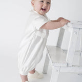 CHRISTENING Boys Vivaki Outfit With Coat And Dicky Bow - Ivory