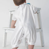 CHRISTENING Boys Vivaki Outfit With Coat And Dicky Bow - White