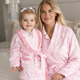 PRE ORDER Luxury Pink Safari Toile Women’s Summer Dressing Gown – Lightweight Cotton Robe