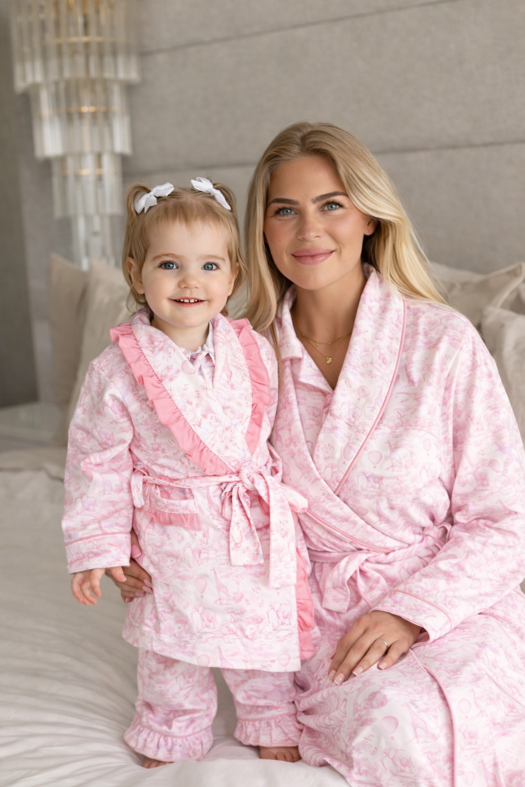 Luxury Pink Safari Toile Women's Summer Dressing Gown Lightweight Co Perfect Little Thing Luxury Pink Safari Toile Women's Summer Dressing Gown Lightweight Co Perfect Little Thing
