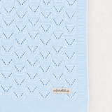 Luxury Cotton Baby Blue Shawl – Soft Knitted Newborn