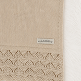 Luxury Cotton Beige Baby Shawl – Soft Knitted Newborn