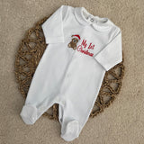 My 1st Christmas Teddy Bear Baby Sleepsuit & Bib