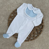 Baby Boys Blue Panel Sleepsuit