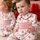 PRE ORDER Baby Boy's Smocked Nutcracker Christmas Sleepsuit