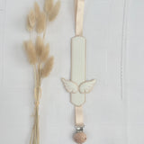 Personalised Angel Wings Dummy Clip | Handmade Baby Dummy Holder UK