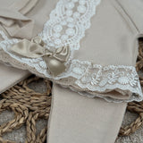 Baby Girls Beige Lace Knitted 3 Piece