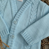 Boys Blue Cable Knit Cardigan