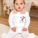 Baby Girls Bambi Handmade Baby grow and Bib