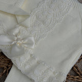 Baby Girls Ivory Lace Knitted 3 Piece