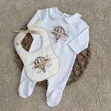 Unisex Hot Air Balloon Sleepsuit & Bib Set