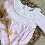Baby Girl’s Evie Pink Smocked Romper