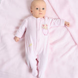 Premature Baby's White Velour Sleepsuit