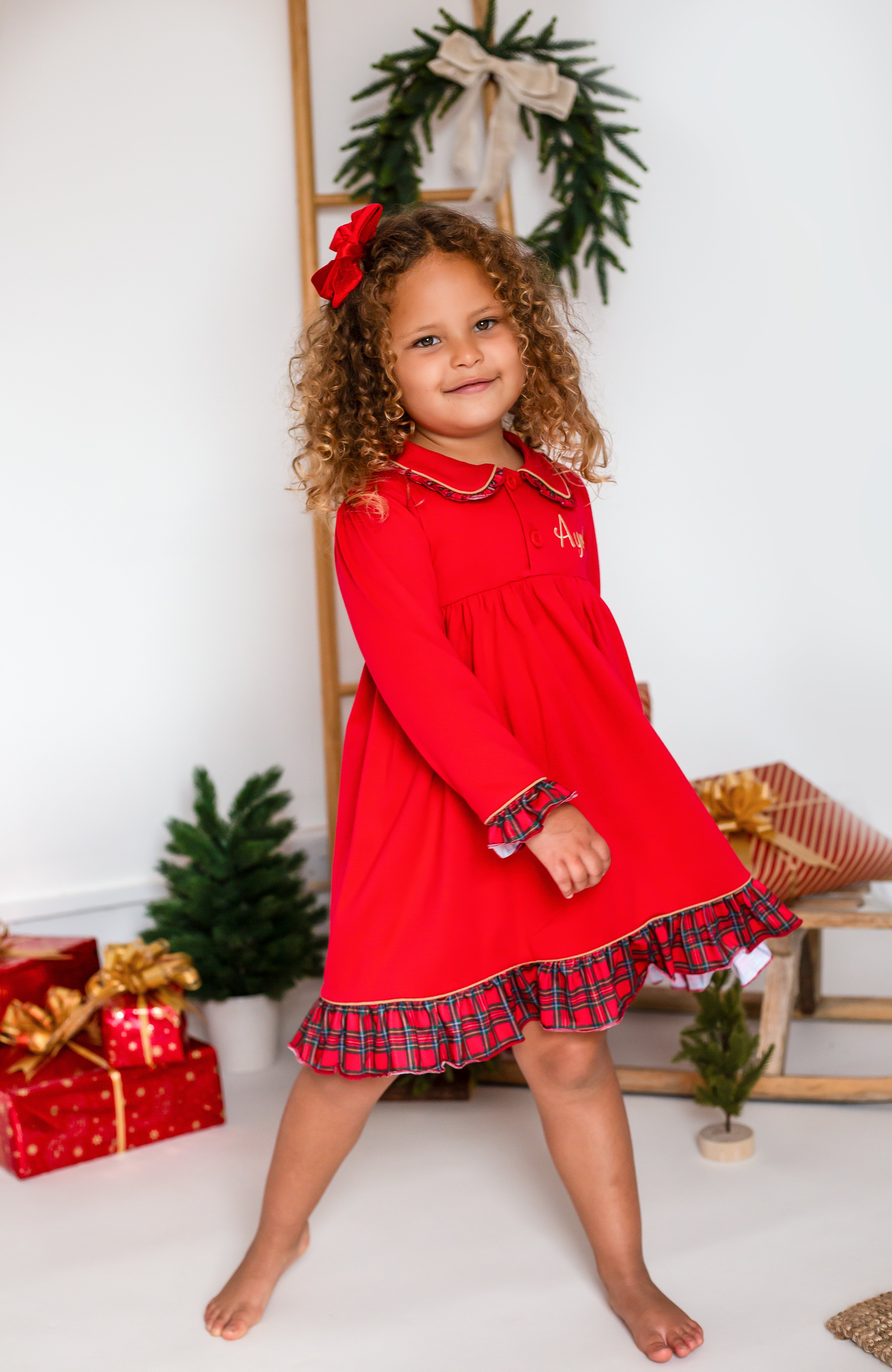 Little Girl Kids Christmas Nighties Merry Christmas Print Kids