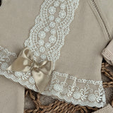 Baby Girls Beige Lace Knitted 3 Piece