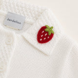 Luxury Handmade Strawberry Collar Baby Cardigan | Premium Spanish Knit | Personalised