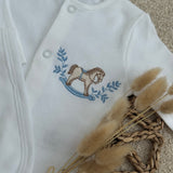 Luxury Personalised Rocking Horse Sleepsuit & Bib Set