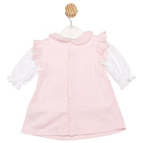 Girls Pink Mintini Scalloped Pinafore with Collar & Matching White Top with Cuff