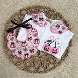 Baby Girls Halloween Pumpkin Handmade Baby grow and Bib
