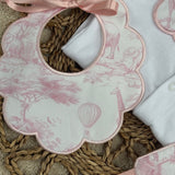 Girls Baby Pink Safari Print Handmade Sleepsuit, Dummy Clip & Bib Set