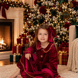 PRE-ORDER The Mayfair Collection Ruby Edition – Personalised Girls’ Luxury Velvet Christmas Dress