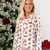 PRE-ORDER Personalised Mummy Christmas Teddy Bear Frill Pyjamas
