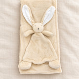 Personalised Beige Fleece Blanket & Bunny Comforter Set