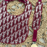 Baby's Red inspired Dior Bib & Dummy Clip Set