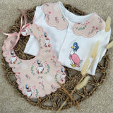 Baby Girls Jemima Puddle Duck Handmade Sleepsuit & Bib