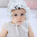 Baby Girls White Vintage Lace christening Bonnet